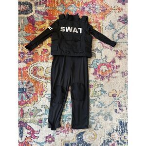Boys size 5/6 5t black dress up swat police Halloween costume